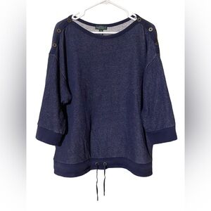 LRL Lauren Jeans Co Sweater Womens 2X 3/4 Sleeves Tie Bottom Lounge Comfy Casual